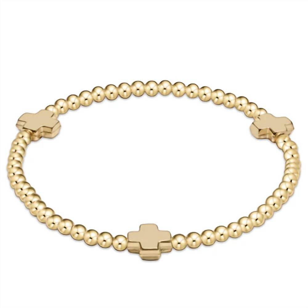 NEW ENEWTON women's signature cross pattern bracelet in gold